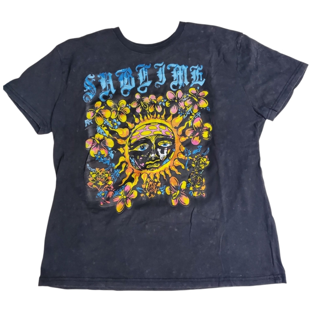 Sublime (L) Graphic T-Shirt with Sun and Flowers - Picture 2 of 5